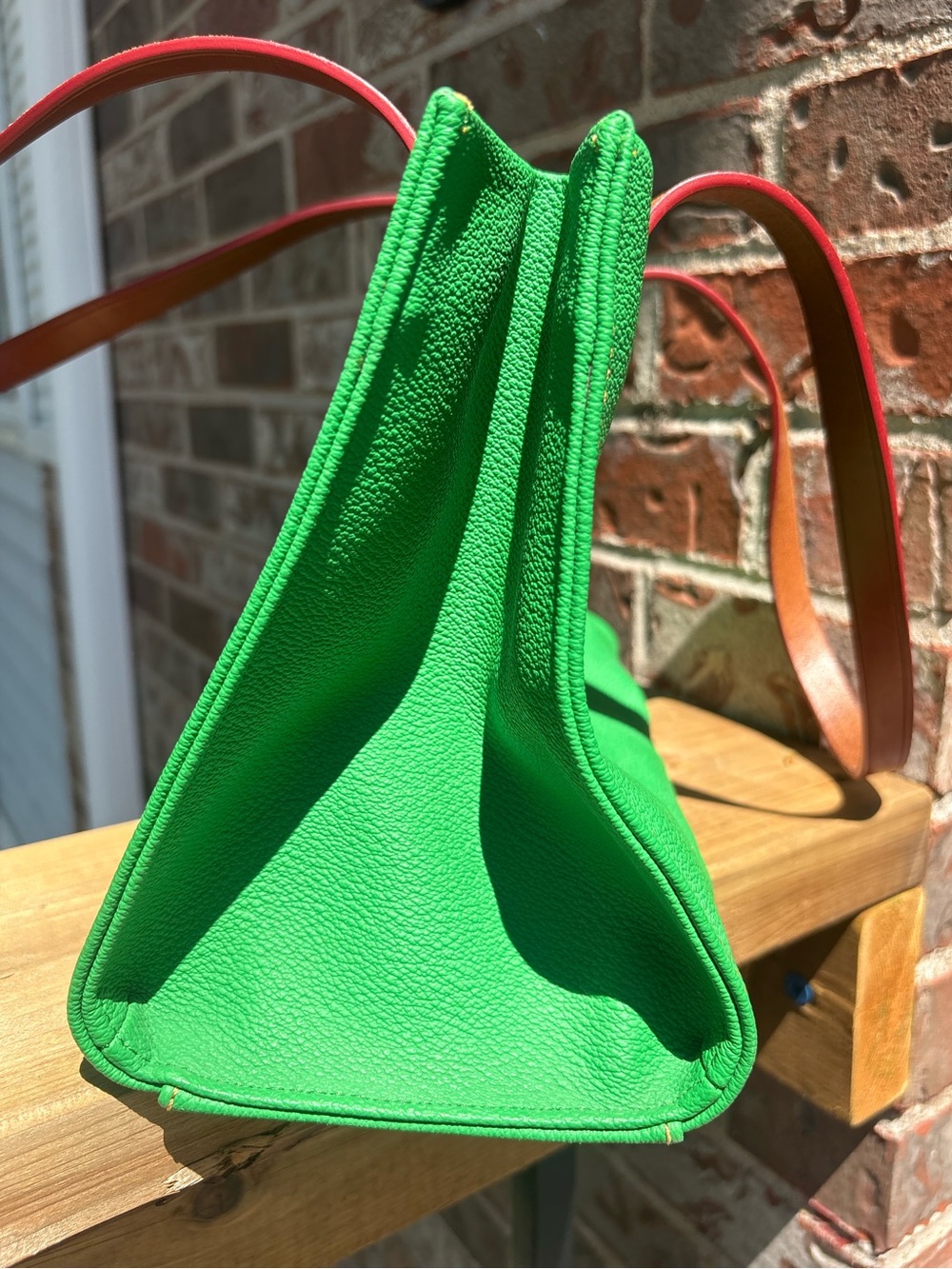 Dooney & Bourke vintage vibrant green leather shopper tote handbag - Picture 6 of 11